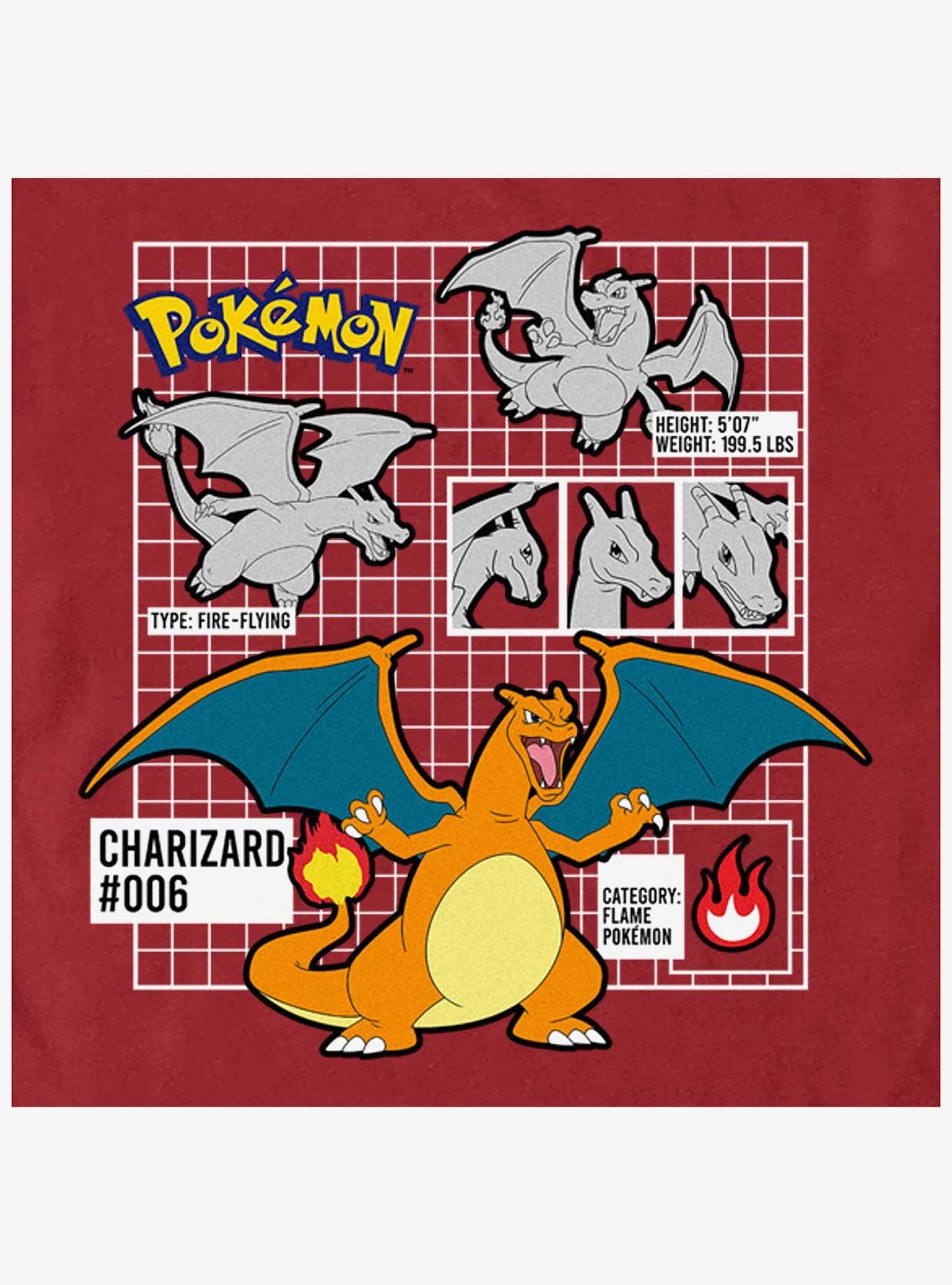 Pokemon Charizard Fire Type T-Shirt, CARDINAL, alternate