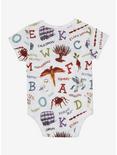 Harry Potter Alphabet Icons Allover Print Infant One-Piece - BoxLunch Exclusive, WHITE, alternate