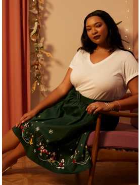 Disney Mickey Mouse And Friends Holiday Retro Skirt Plus Size Her Universe Exclusive, , hi-res