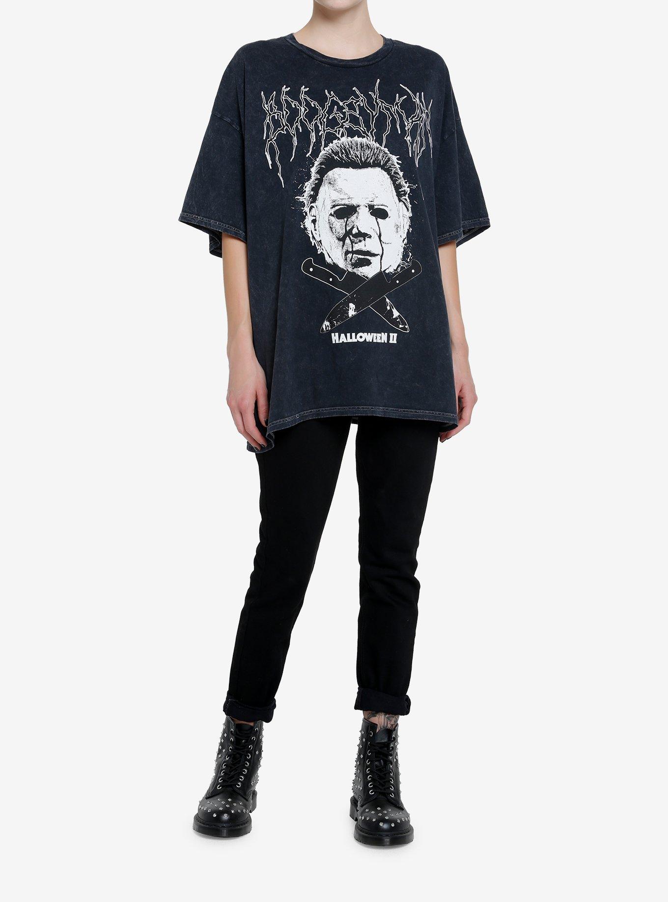 Halloween Boogeyman Metal Font Girls Oversized T-Shirt, MULTI, alternate