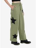 Social Collision Star Patch Girls Lounge Pants, GREEN, alternate