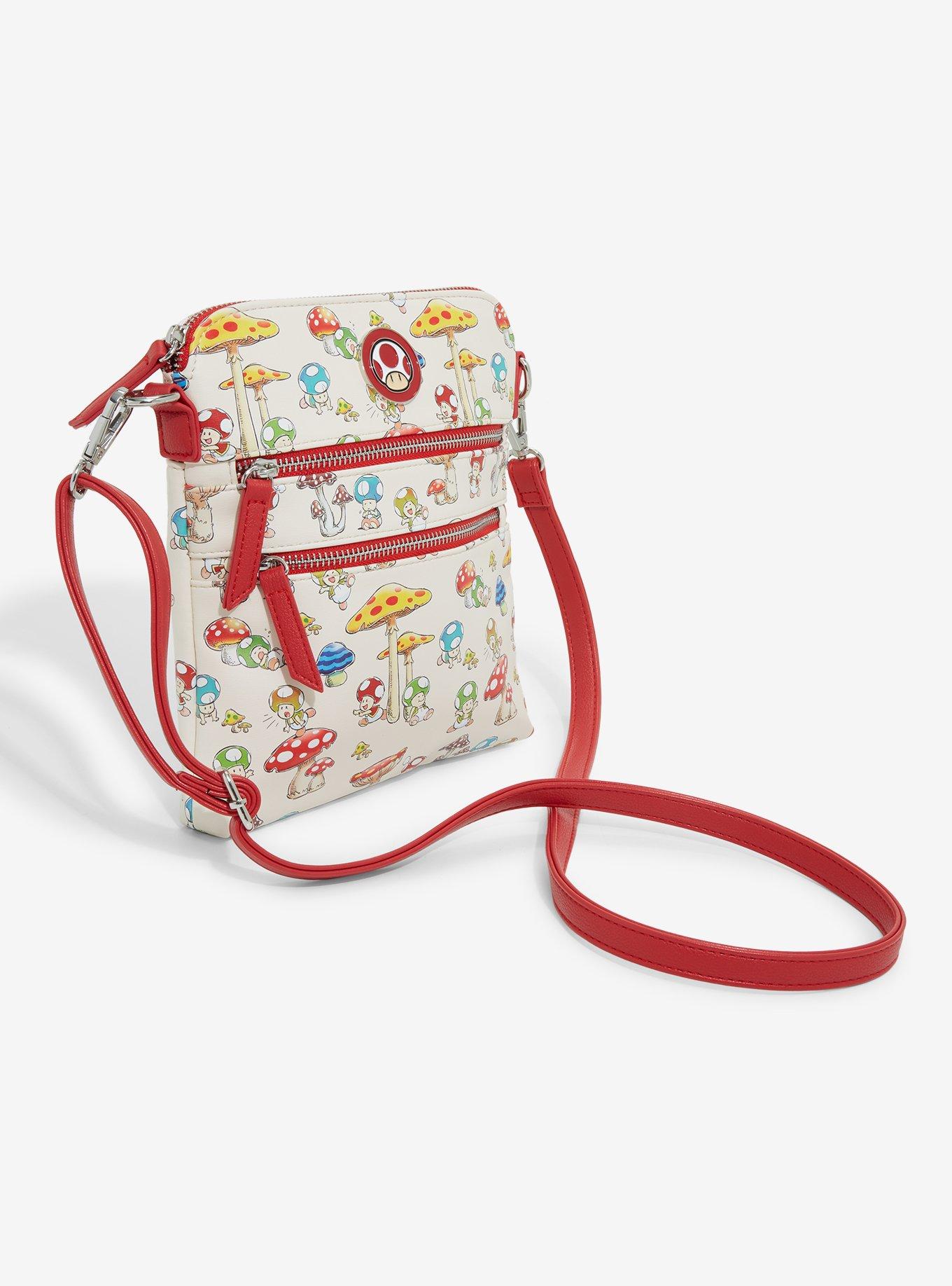 Nintendo Super Mario Bros. Mushroom & Toad Allover Print Crossbody Bag - BoxLunch Exclusive, , alternate