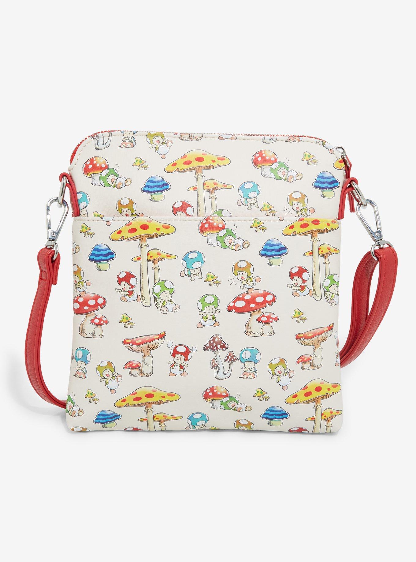 Nintendo Super Mario Bros. Mushroom & Toad Allover Print Crossbody Bag - BoxLunch Exclusive, , alternate
