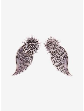 Supernatural Anti-Possession Castiel Wings Front/Back Earrings, , hi-res