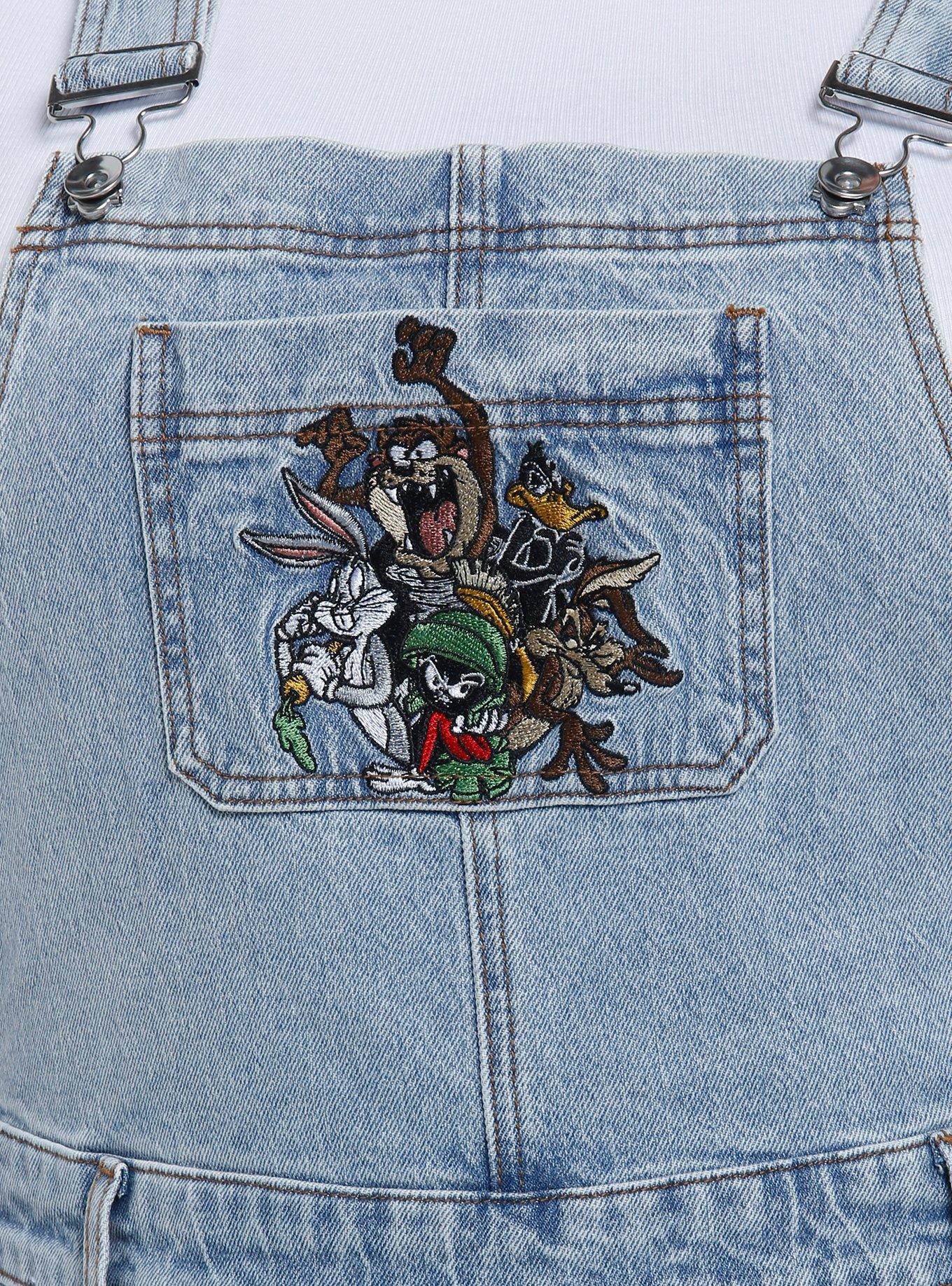 Looney Tunes Embroidered Girls Overalls Plus