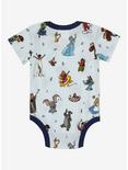 Disney 100 Characters Allover Print Infant One-Piece - BoxLunch Exclusive, BLUE, alternate