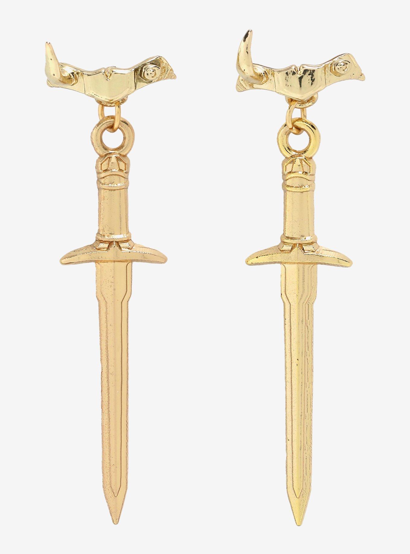 Marvel Loki Sylvie Crown & Sword Earrings - BoxLunch Exclusive, , hi-res