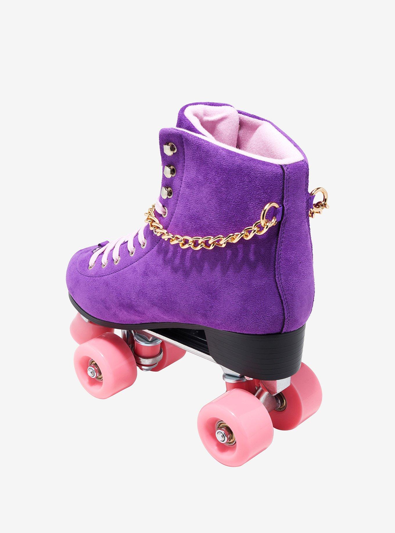 Cosmic Skates Purple Suede Chain Roller Skates, MULTI, alternate