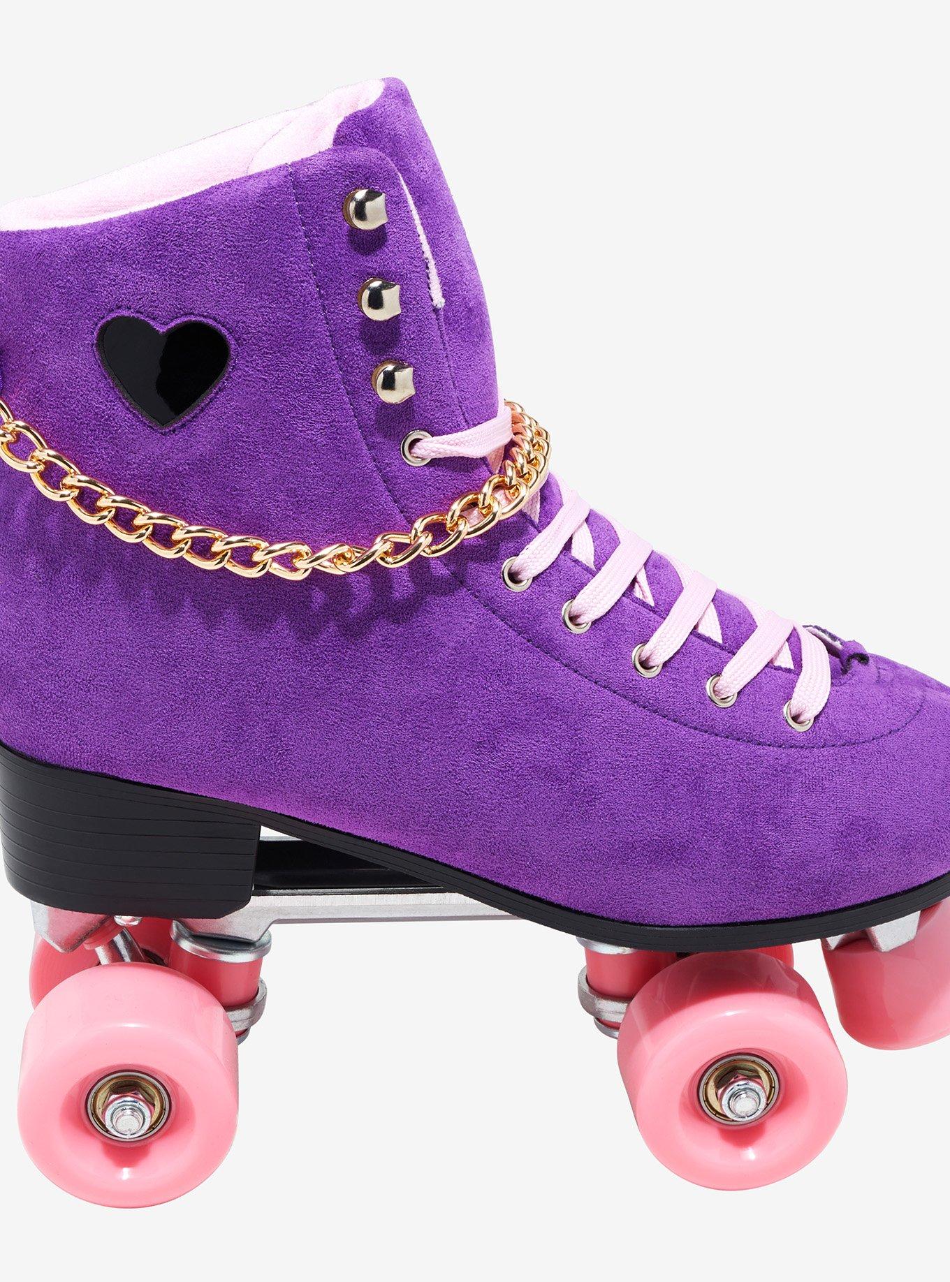 Cosmic Skates Purple Suede Chain Roller Skates, MULTI, alternate