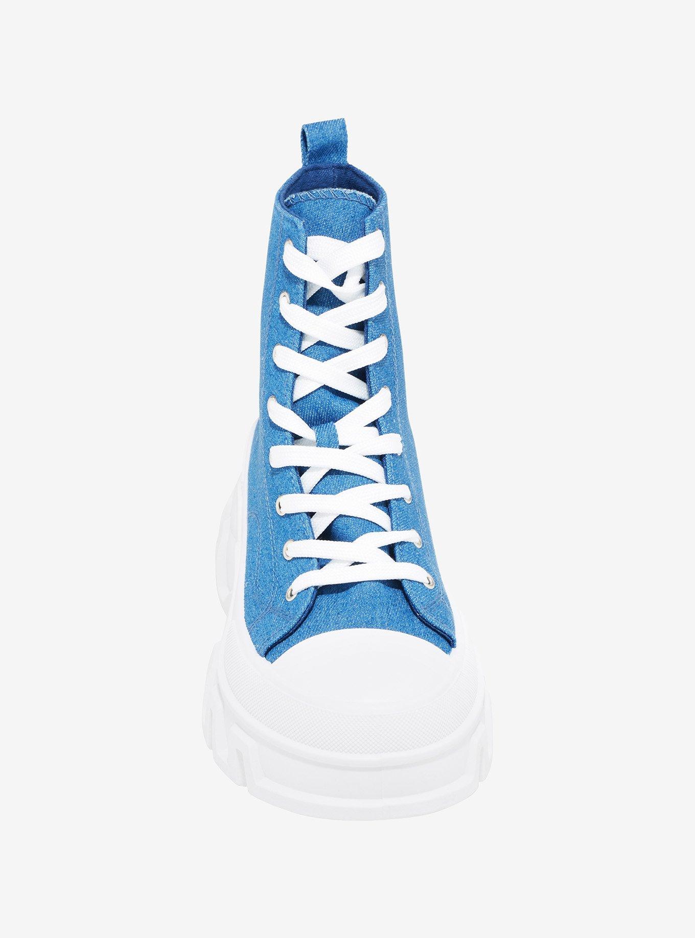Azalea Wang Denim Hi-Top Platform Sneakers, MULTI, alternate