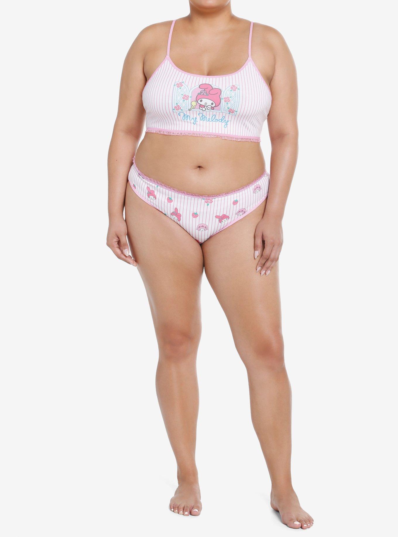 My Melody Stripe Bralette Plus Size, , hi-res