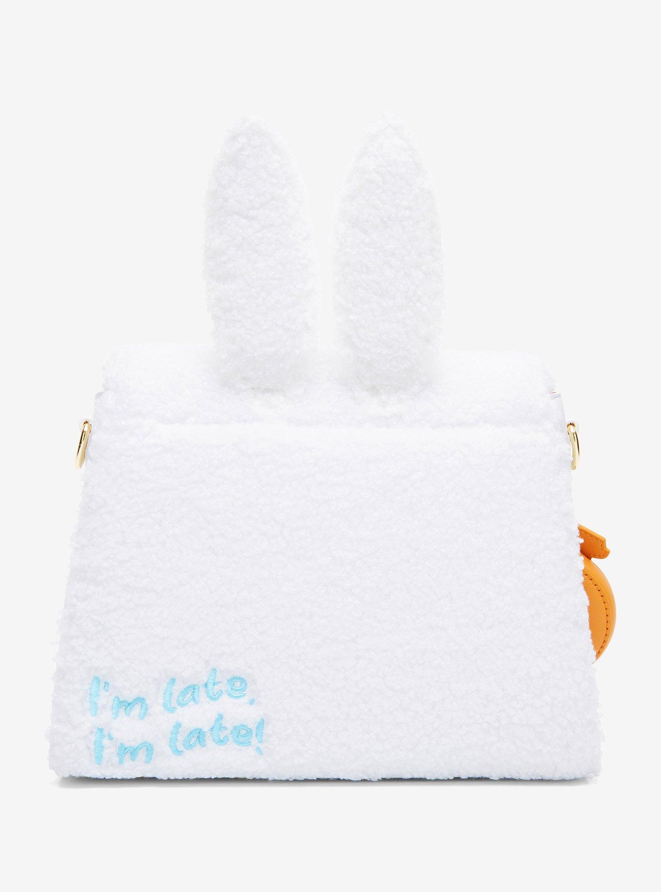 Loungefly Disney Alice In Wonderland White Rabbit Figural Fuzzy Crossbody Bag, , alternate