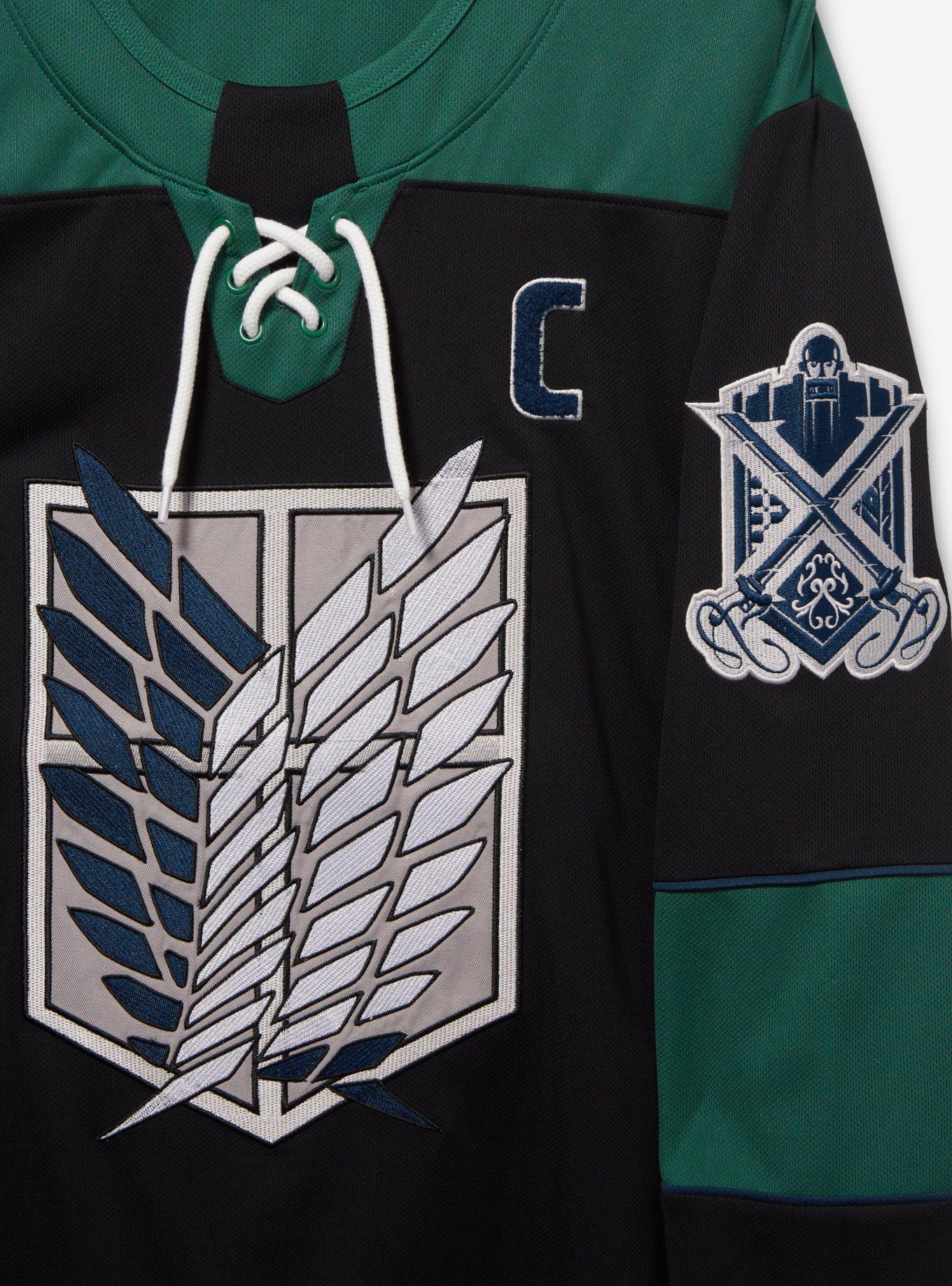 Attack on Titan Captain Levi Hockey Jersey - BoxLunch Exclusive, BLACK, alternate
