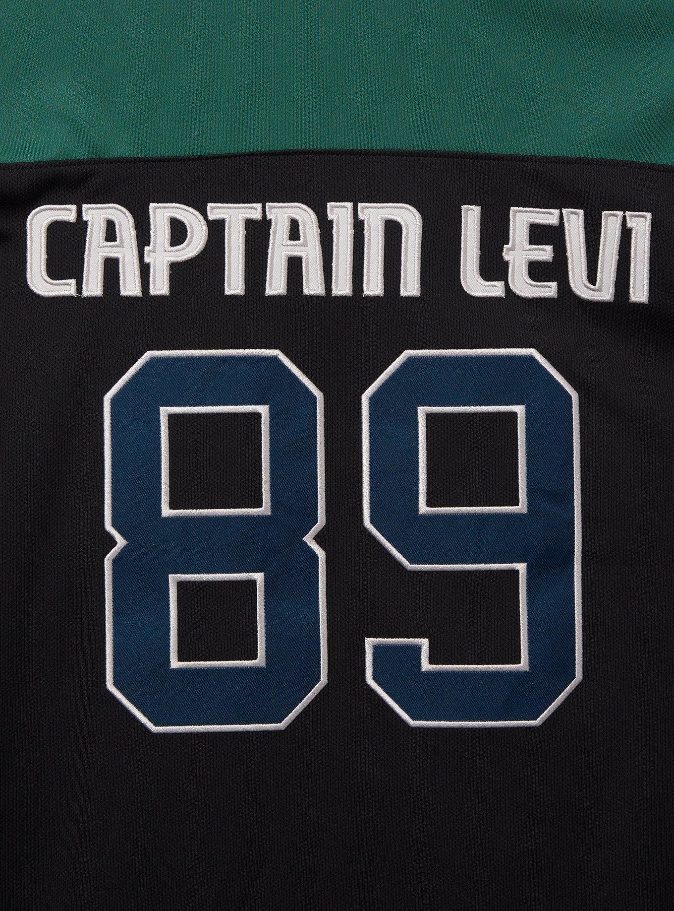 Attack on Titan Captain Levi Hockey Jersey - BoxLunch Exclusive, BLACK, alternate