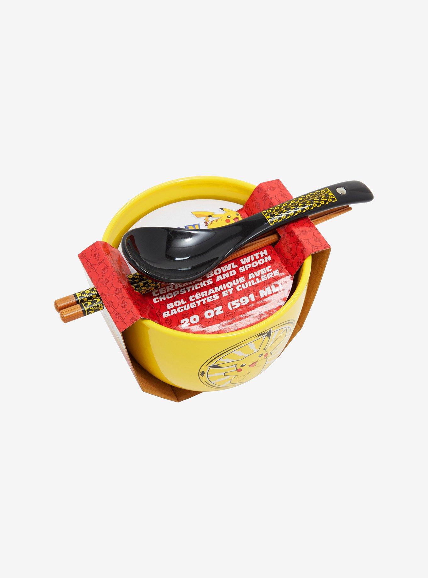 Pokémon Pikachu Ramen Bowl with Chopsticks and Spoon