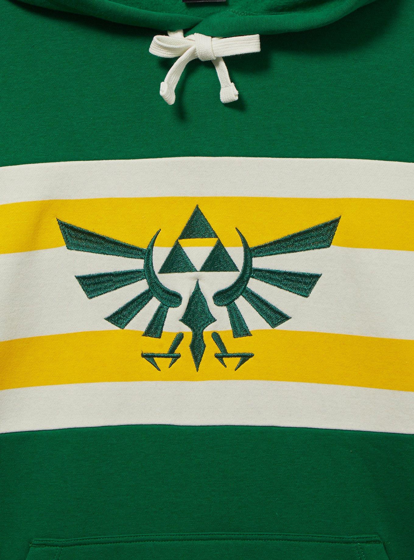 Nintendo The Legend of Zelda Royal Crest Striped Hoodie - BoxLunch Exclusive, DARK GREEN, alternate