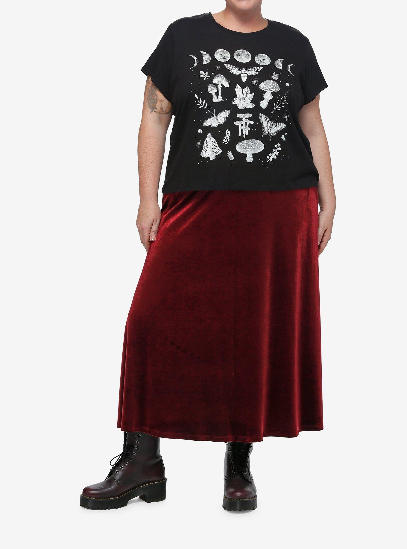Thorn & Fable Mushroom Moon Phase Girls Crop T-Shirt Plus Size, , hi-res