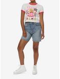 Mario Kart Princess Peach Girls Crop Ringer T-Shirt, MULTI, alternate