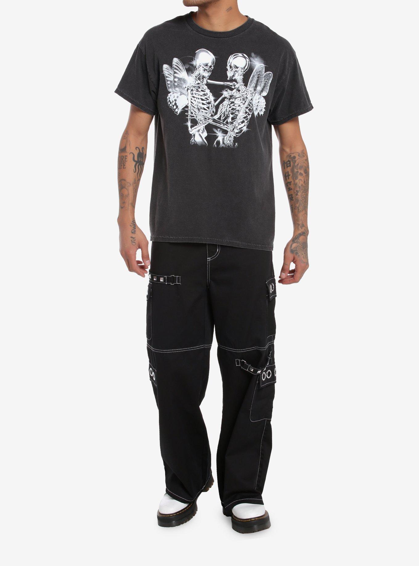 Social Collision® Embracing Skeleton Fairies T-Shirt, GREY, alternate