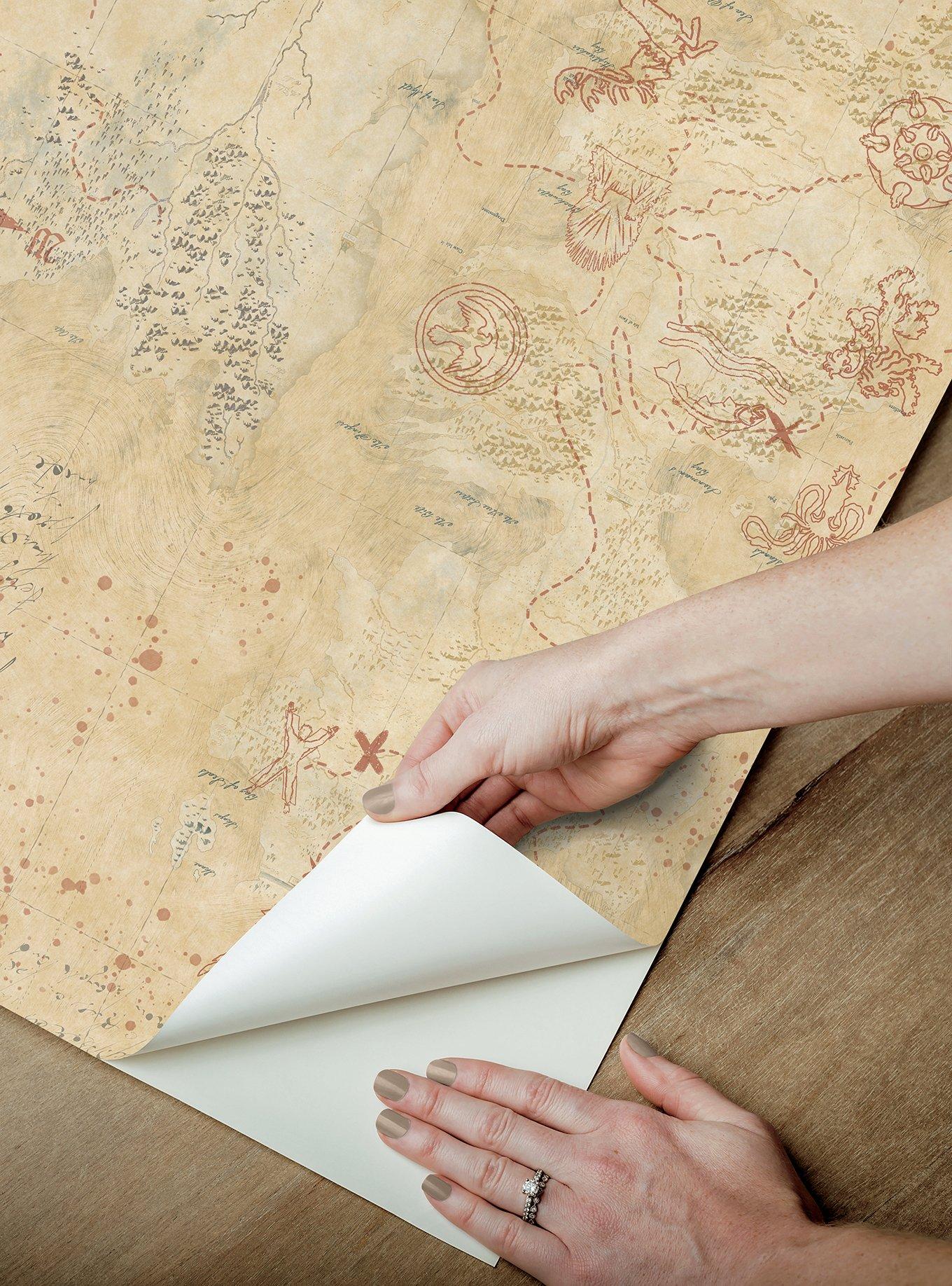 Game of Thrones Map Tan Peel & Stick Wallpaper, , alternate