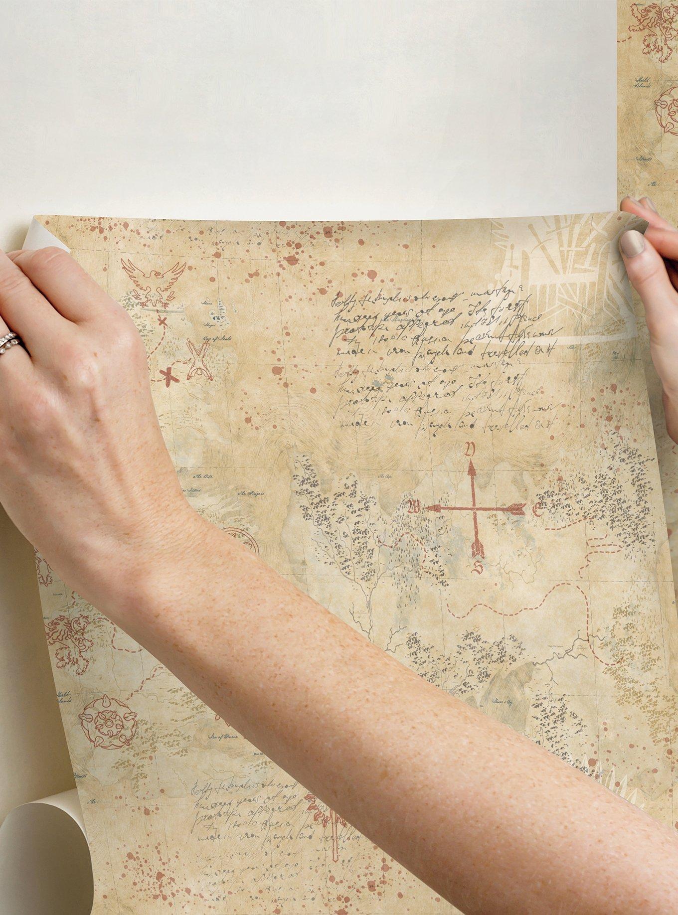 Game of Thrones Map Tan Peel & Stick Wallpaper, , alternate