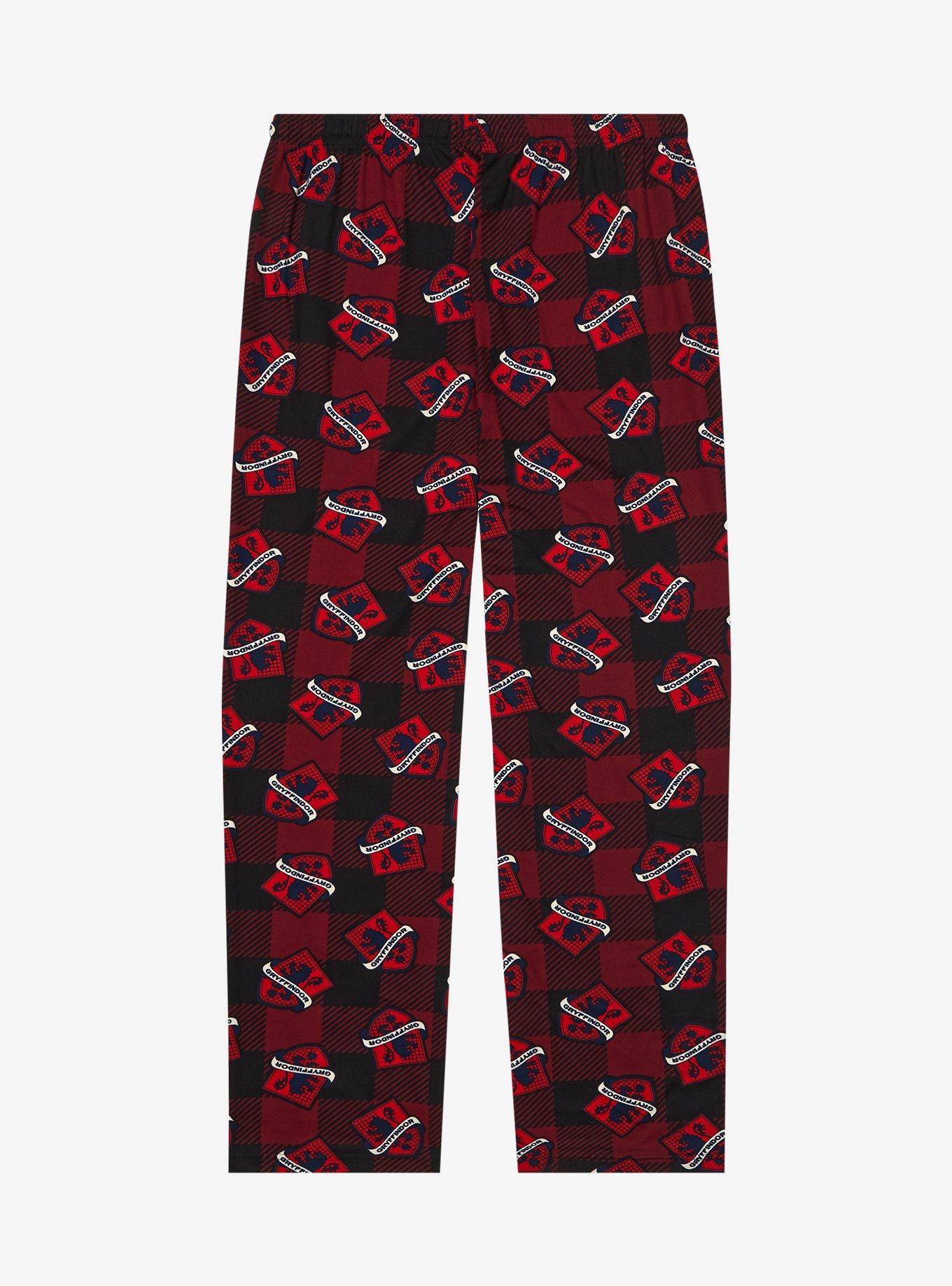 Harry Potter Plaid Gryffindor Allover Print Sleep Pants - BoxLunch Exclusive, RED, alternate