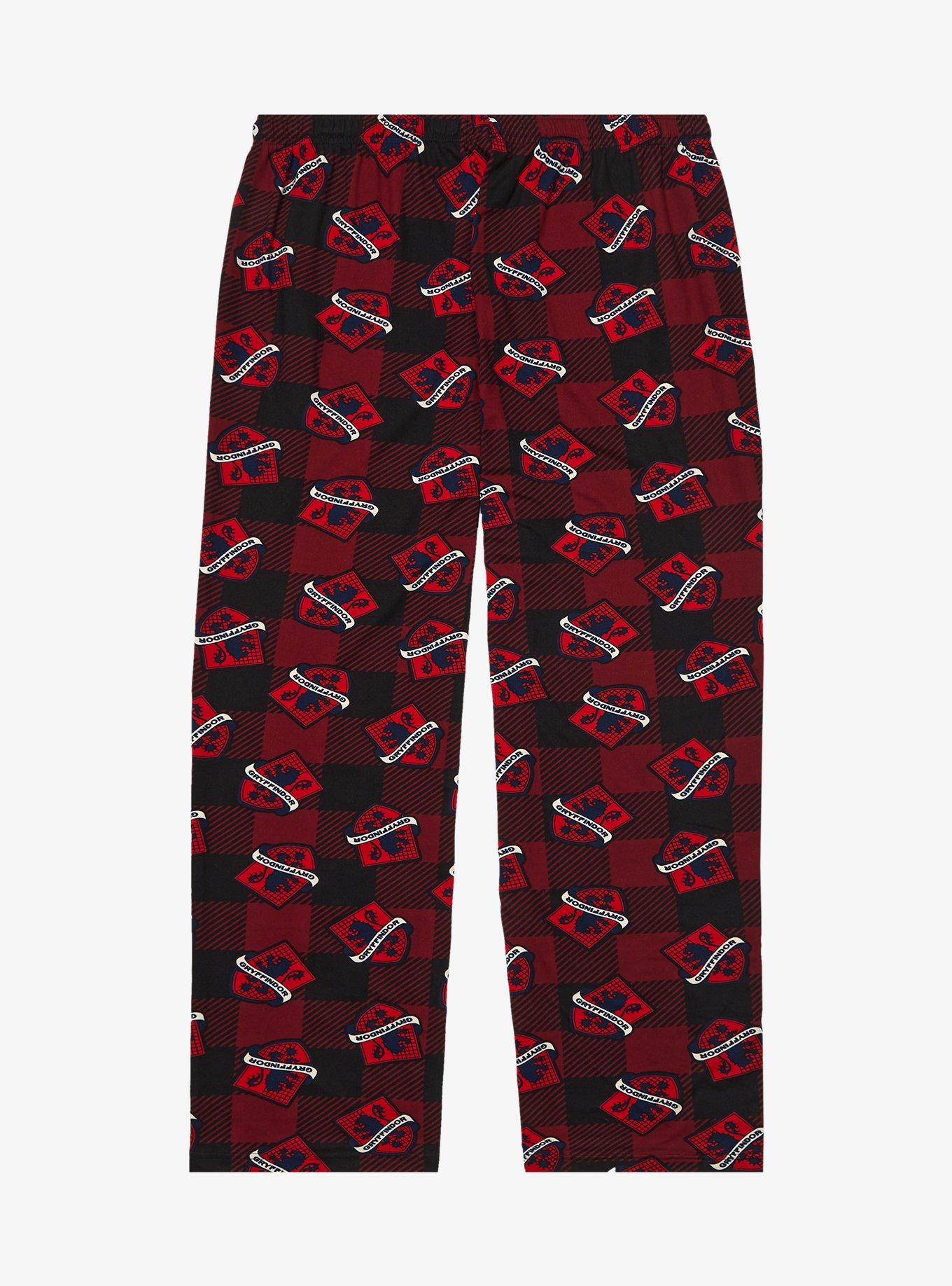 Harry Potter Plaid Gryffindor Allover Print Plus Size Sleep Pants - BoxLunch Exclusive, RED, alternate