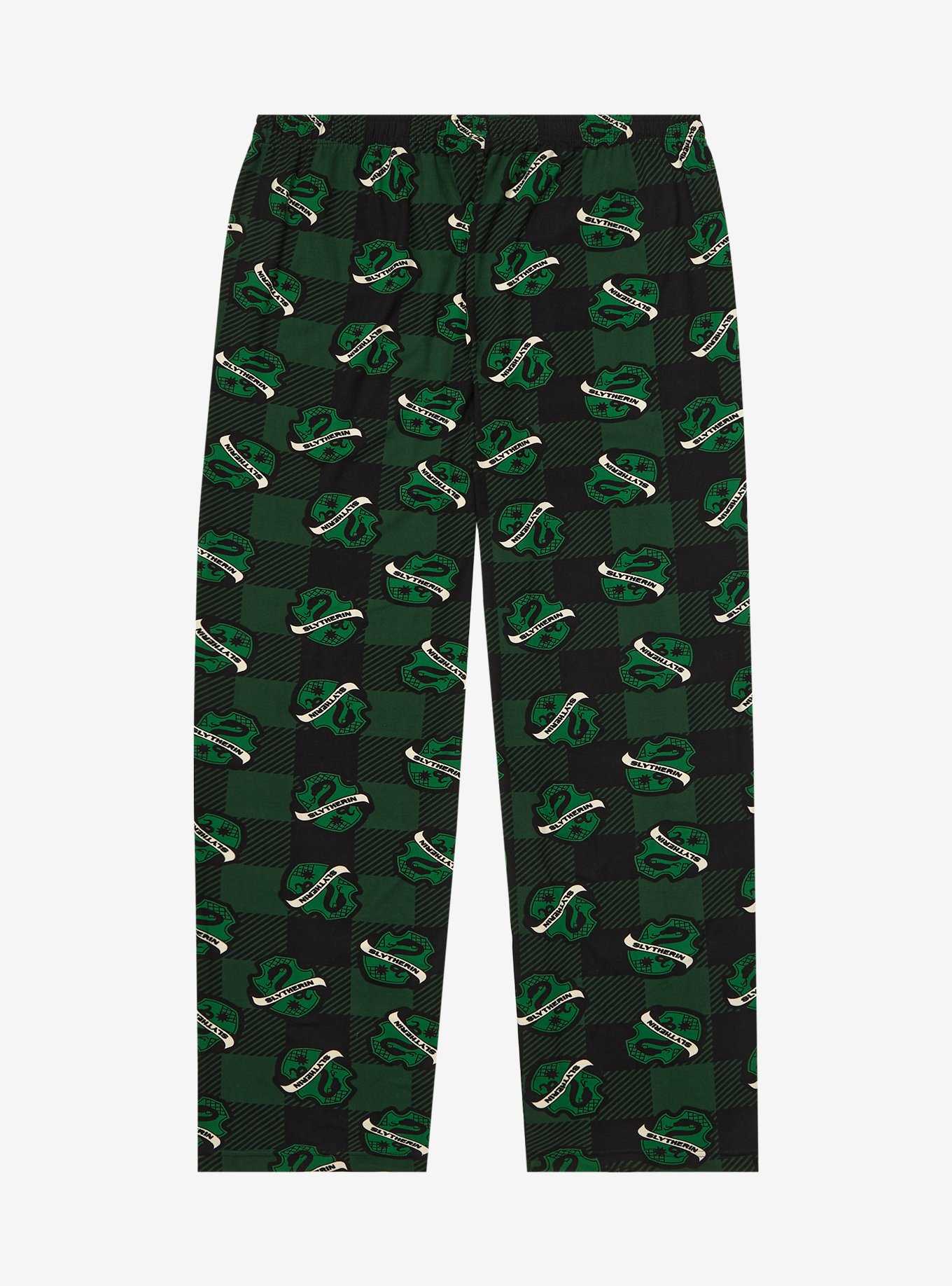 Harry Potter Plaid Slytherin Allover Print Plus Size Sleep Pants - BoxLunch Exclusive, , hi-res