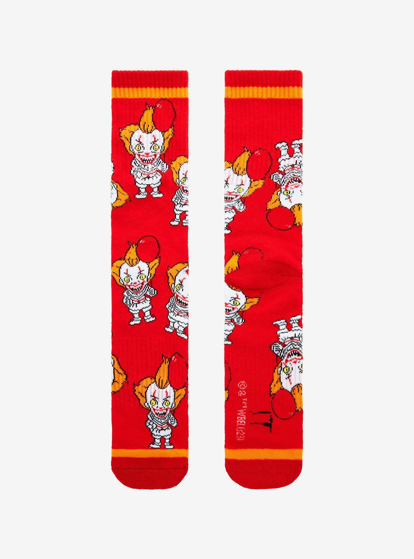 It Pennywise Portraits Allover Print Crew Socks - BoxLunch Exclusive, , hi-res