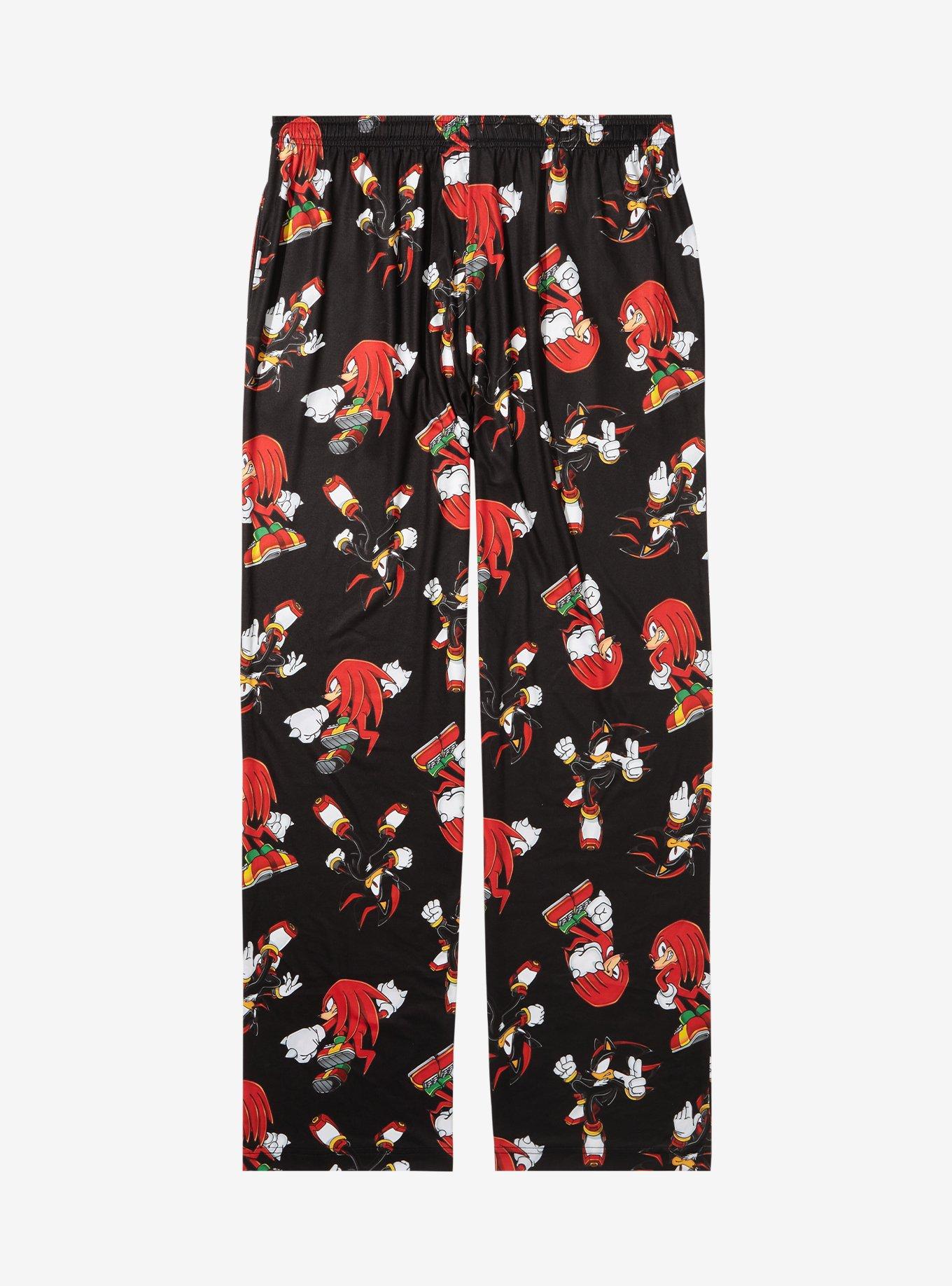 Sonic the Hedgehog Knuckles & Shadow Allover Print Sleep Pants - BoxLunch Exclusive, BLACK, alternate