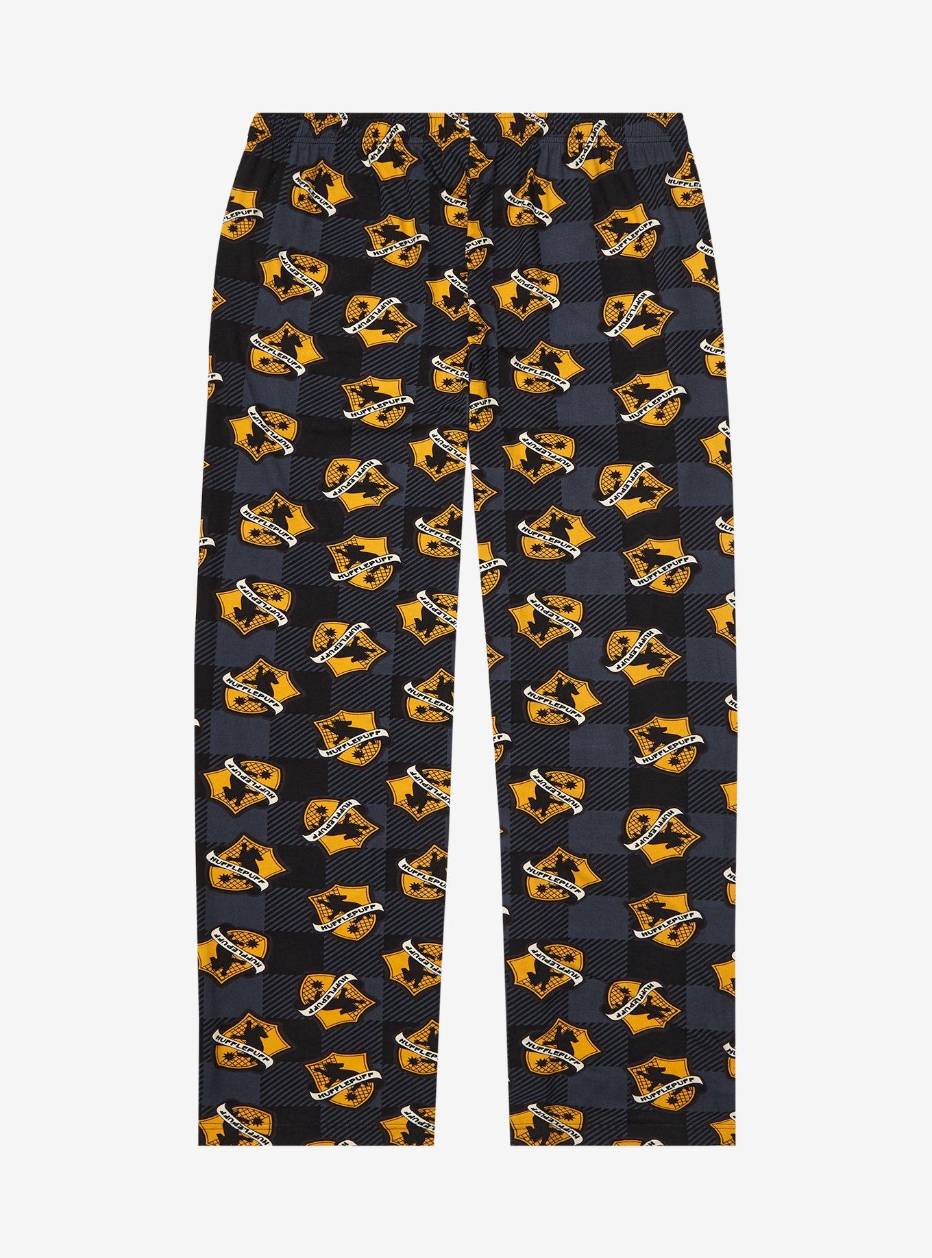 Harry Potter Plaid Hufflepuff Allover Print Plus Size Sleep Pants - BoxLunch Exclusive, GREY, alternate