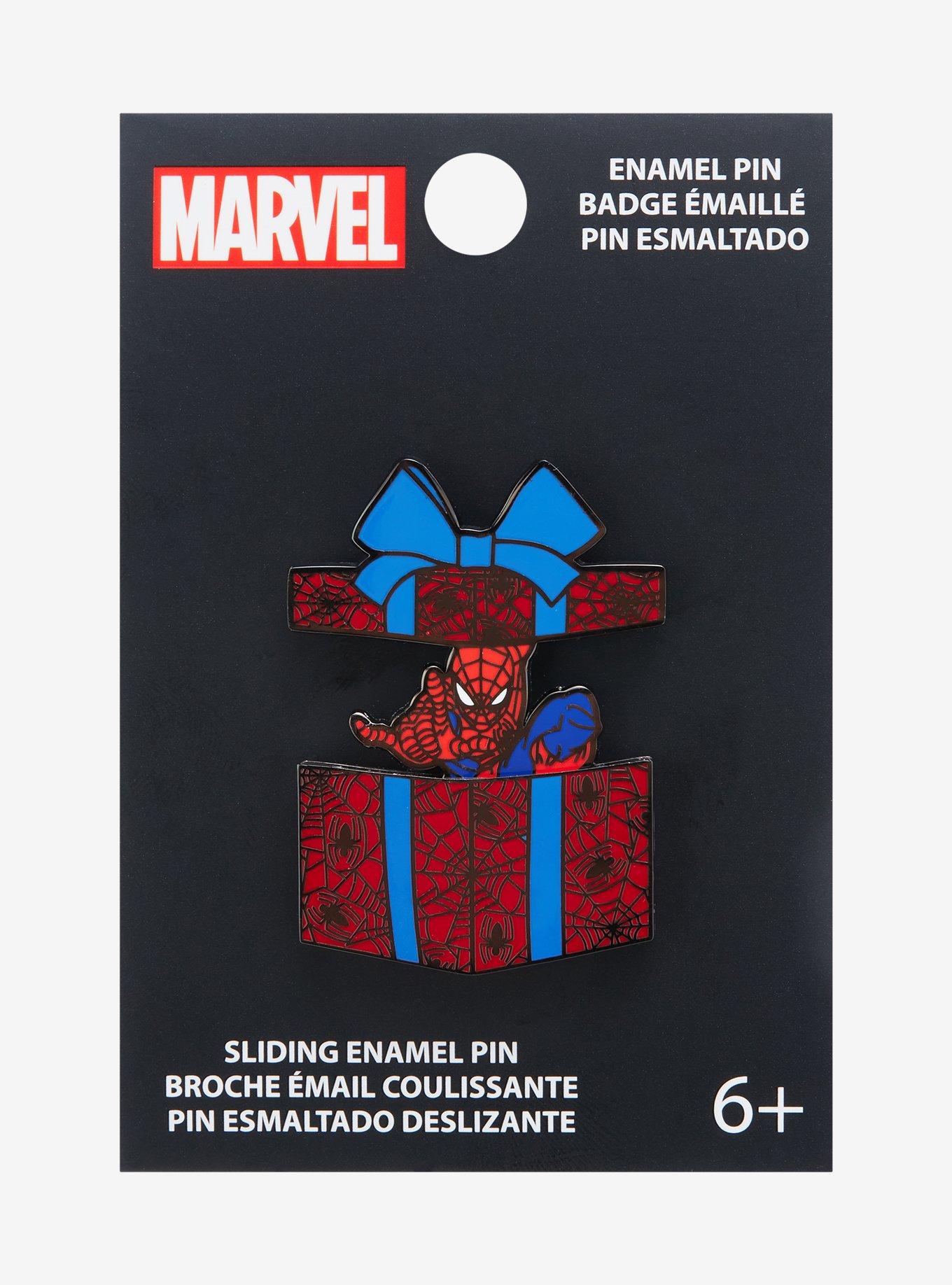 Loungefly Marvel Spider-Man Present Sliding Enamel Pin - BoxLunch Exclusive, , alternate