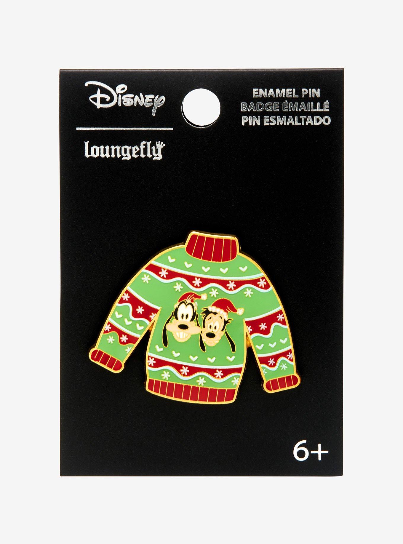 Loungefly Disney Goofy & Max Holiday Sweater Enamel Pin - BoxLunch Exclusive, , alternate