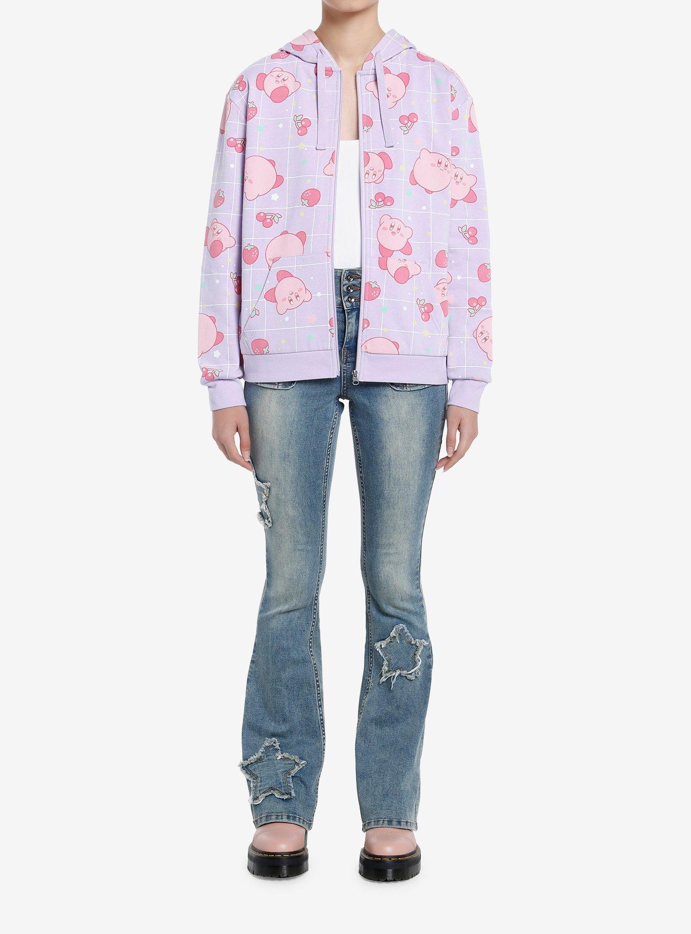 Kirby Lavender Grid Girls Hoodie, MULTI, alternate