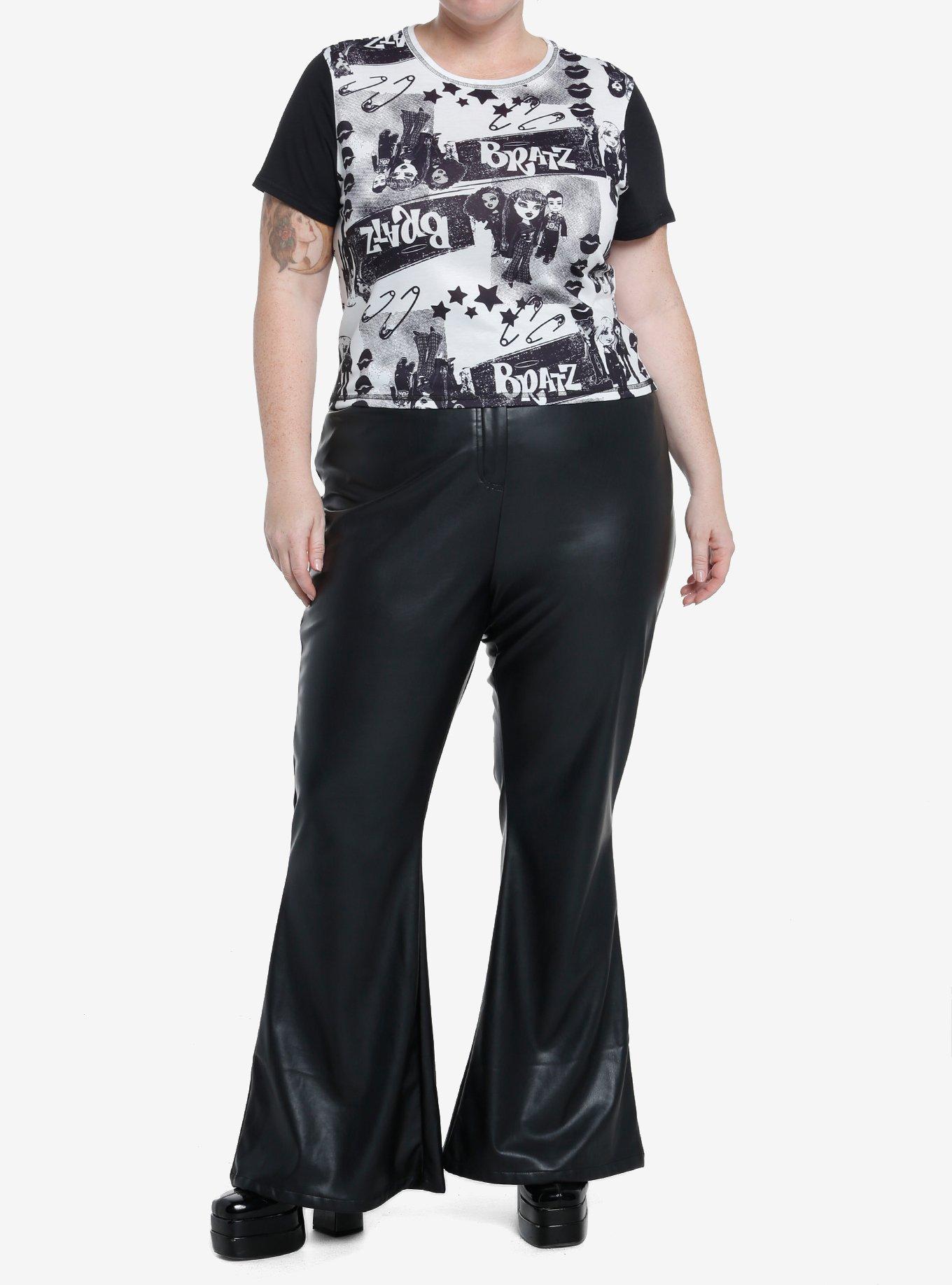 Bratz Pretty 'N' Punk Newsprint Girls Baby T-Shirt Plus Size, BLACK, alternate