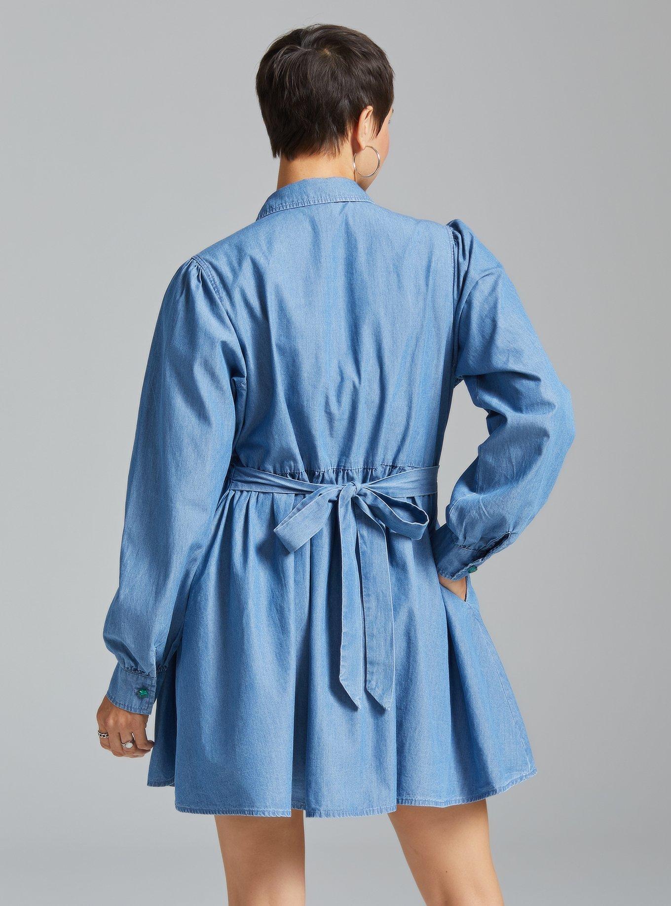 Disney Snow White and the Seven Dwarfs Portrait Denim Long-Sleeve Dress - BoxLunch Exclusive, DENIM, alternate