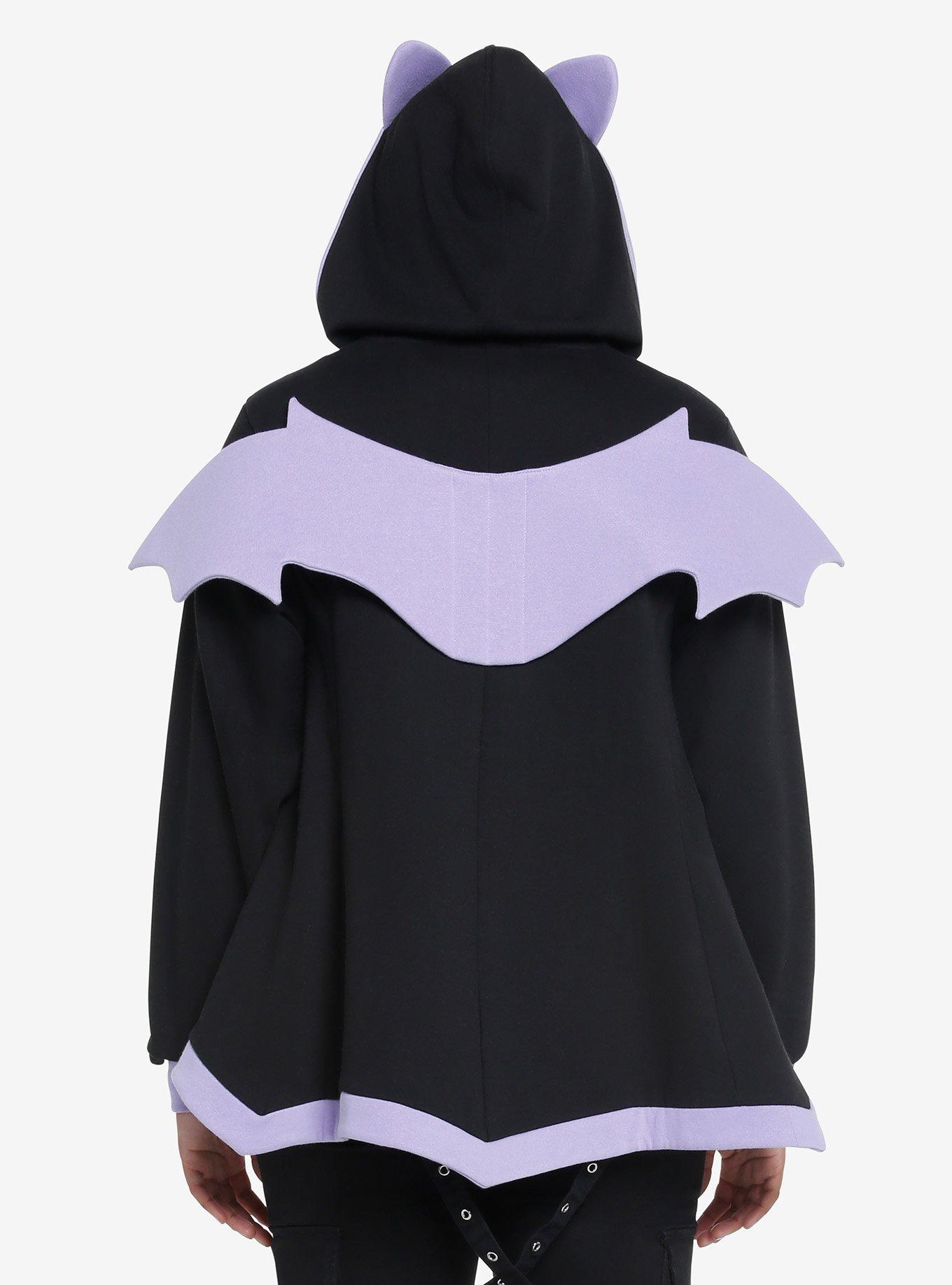 Sweet Society Kawaii Pastel Bat Girls Hoodie, BLACK, alternate