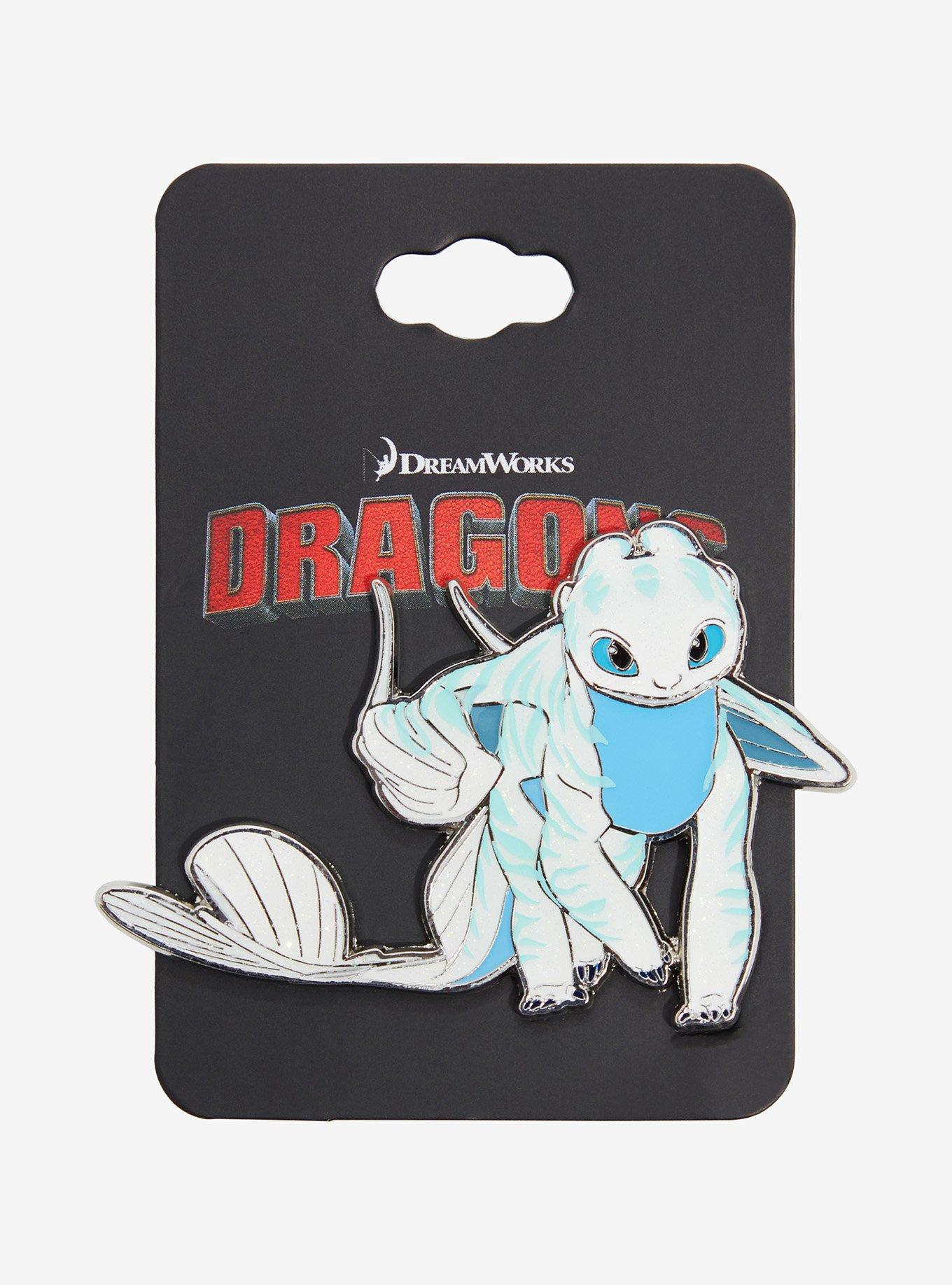 How to Train Your Dragon Light Fury Glitter Enamel Pin - BoxLunch Exclusive, , alternate