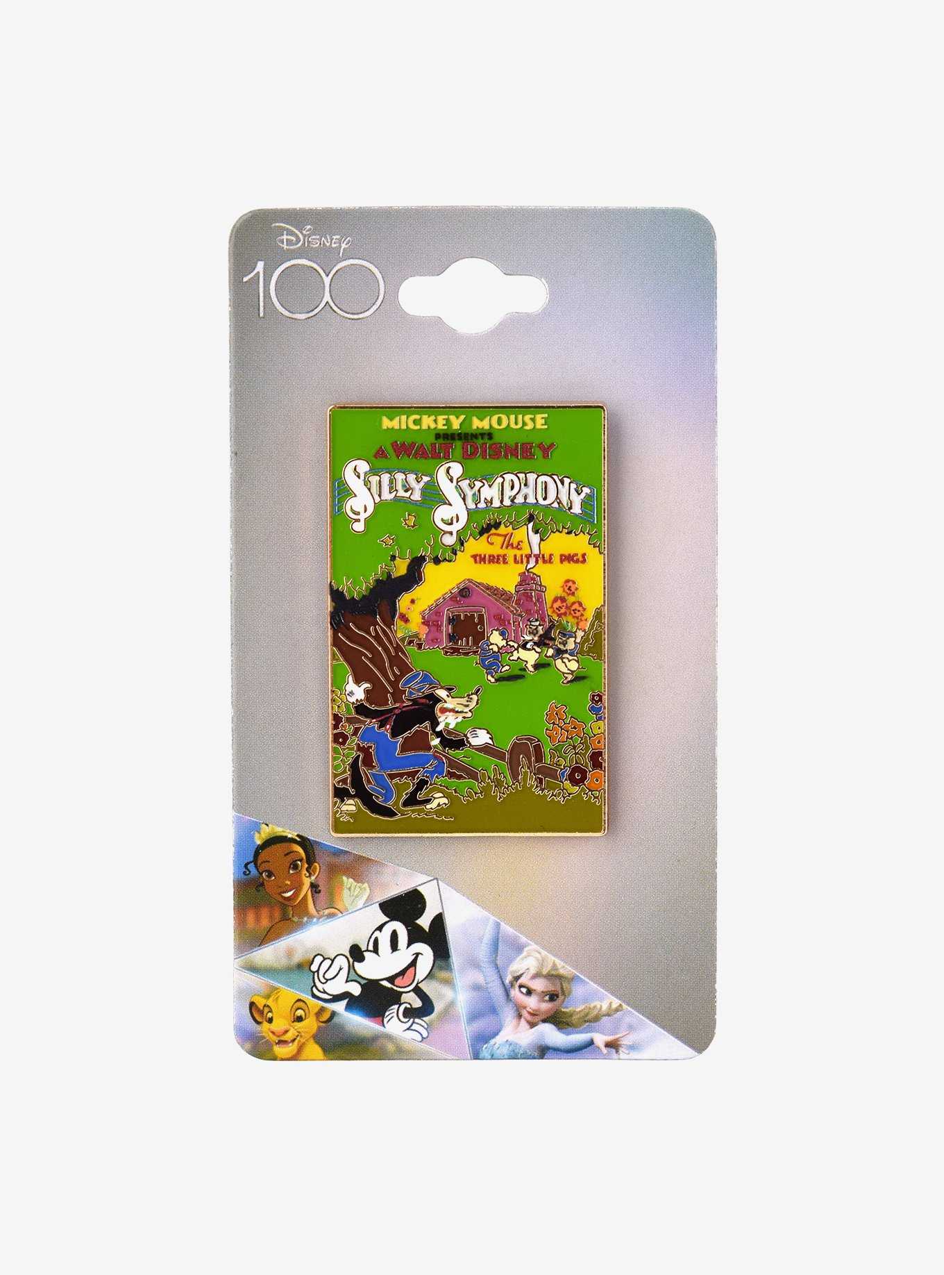 Disney 100 Mickey Mouse Silly Symphony The Three Little Pigs Poster Enamel Pin - BoxLunch Exclusive, , hi-res