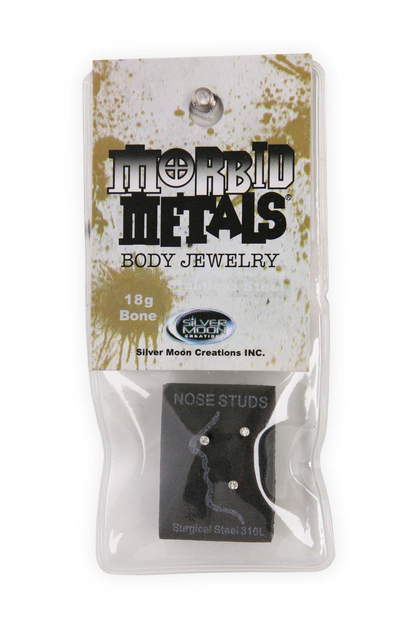 Morbid Metals 20 Gauge Cubic Zirconia Nose Bone 3 Pack, , alternate