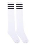 White And Black Cushioned Knee-High Crew Socks, , alternate
