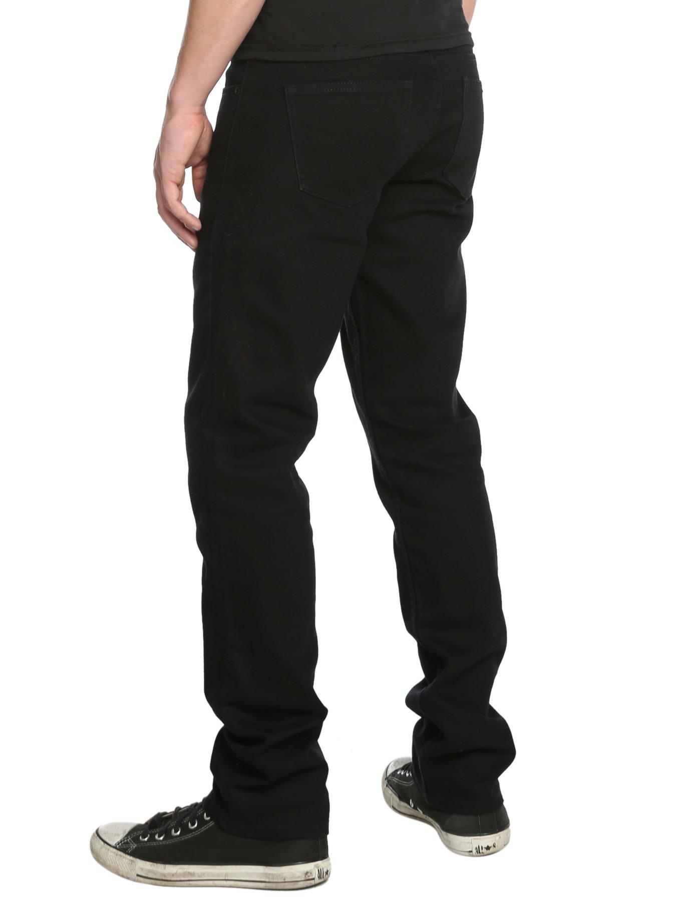 XXX RUDE Black Slim Straight Jeans, , alternate