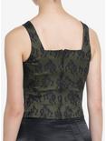 Thorn & Fable Green & Black Lace Girls Corset Top, BLACK, alternate