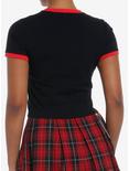 Social Collision Rhinestone Cherries Girls Crop Ringer T-Shirt, RED, alternate
