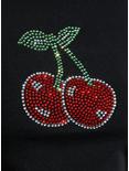 Social Collision Rhinestone Cherries Girls Crop Ringer T-Shirt, RED, alternate