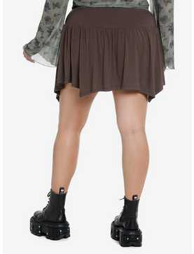 Thorn & Fable Grey Ruched Front Mini Skirt Plus Size, , hi-res