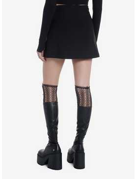 Black Double Grommet Belt Skirt, , hi-res