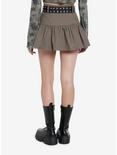 Light Brown Ruffle Mini Skirt With Studded Belt, BLACK, alternate