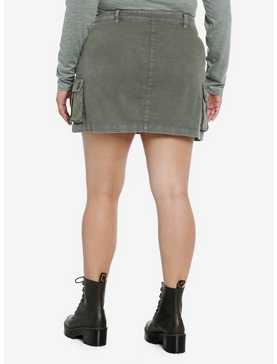 Army Green Hardware Strap Utility Skirt Plus Size, , hi-res