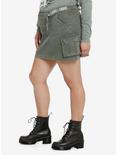 Army Green Hardware Strap Utility Skirt Plus Size, GREEN, alternate